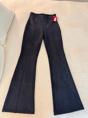 SPANX Navy Suede Flare Pants